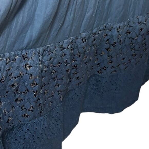 New Raga Ombre Maxi Dress Women's Size S Rare Sample Blues Lace Eyelet Tassels - Picture 6 of 14